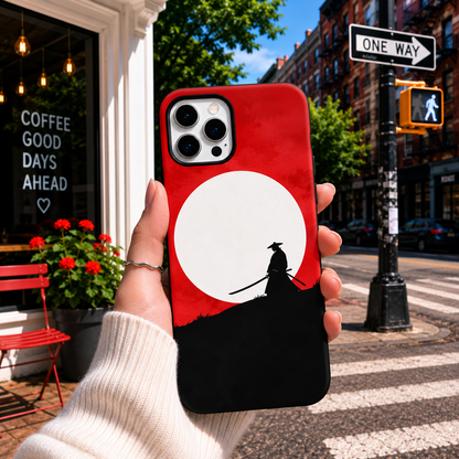 Red Samurai Moon Phone Cover