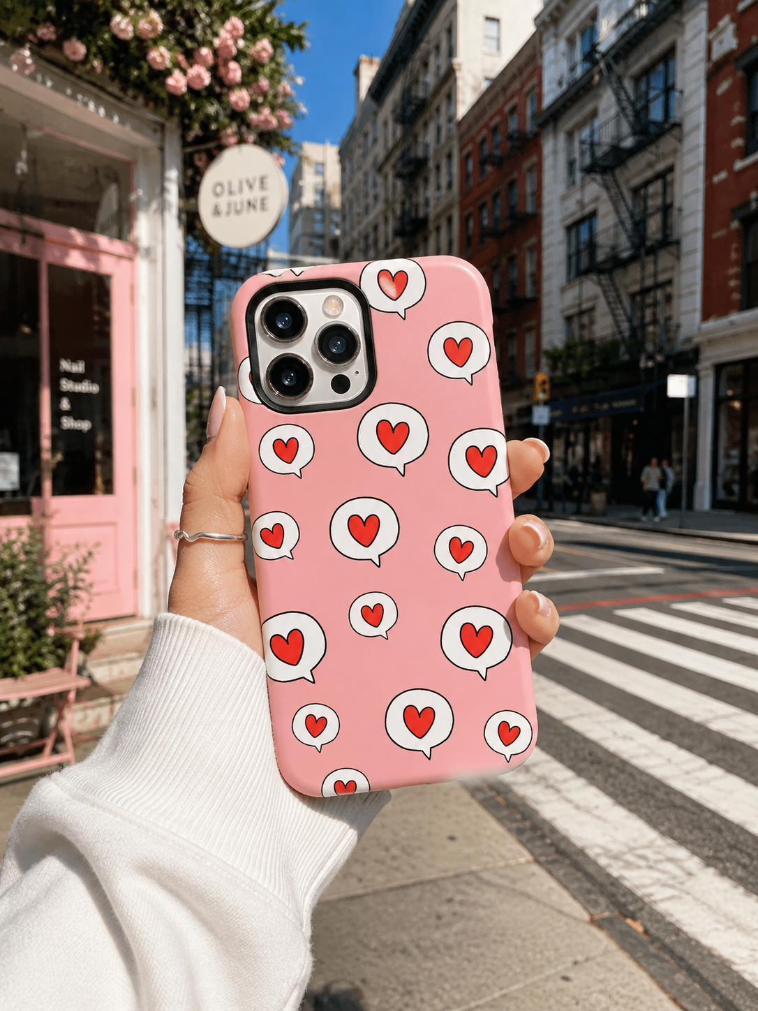 Pink Heart Speech Bubble Phone Cover