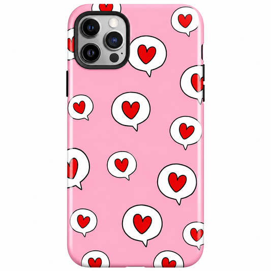 Pink Heart Speech Bubble Phone Cover