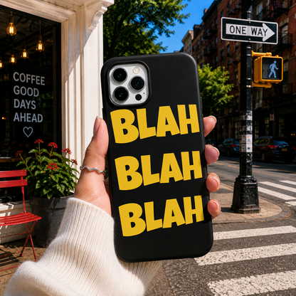 Blah Blah Typography Mobile Cover