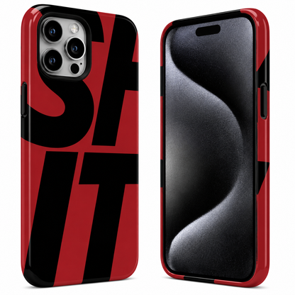 Bold Red Black Typography Mobile Cover