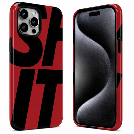 Bold Red Black Typography Mobile Cover