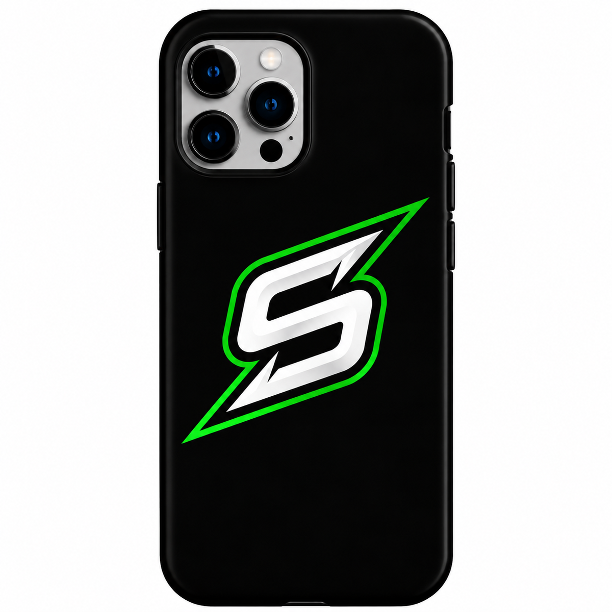 Black & Neon Green Lightning Phone Cover