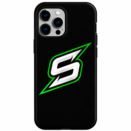 Black & Neon Green Lightning Phone Cover