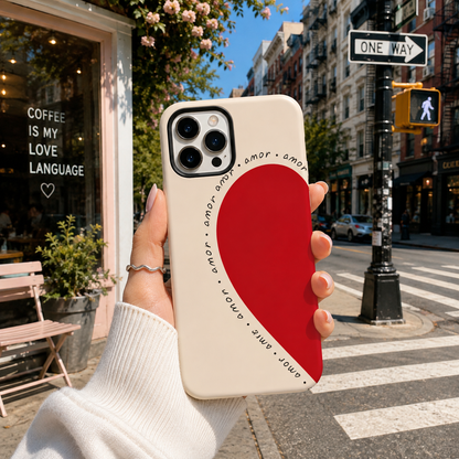 Minimal Red Heart Love Phone Cover