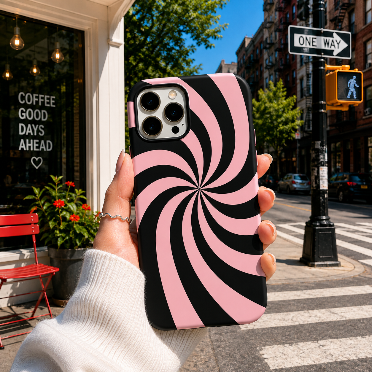 Pink Swirl Mobile Cover