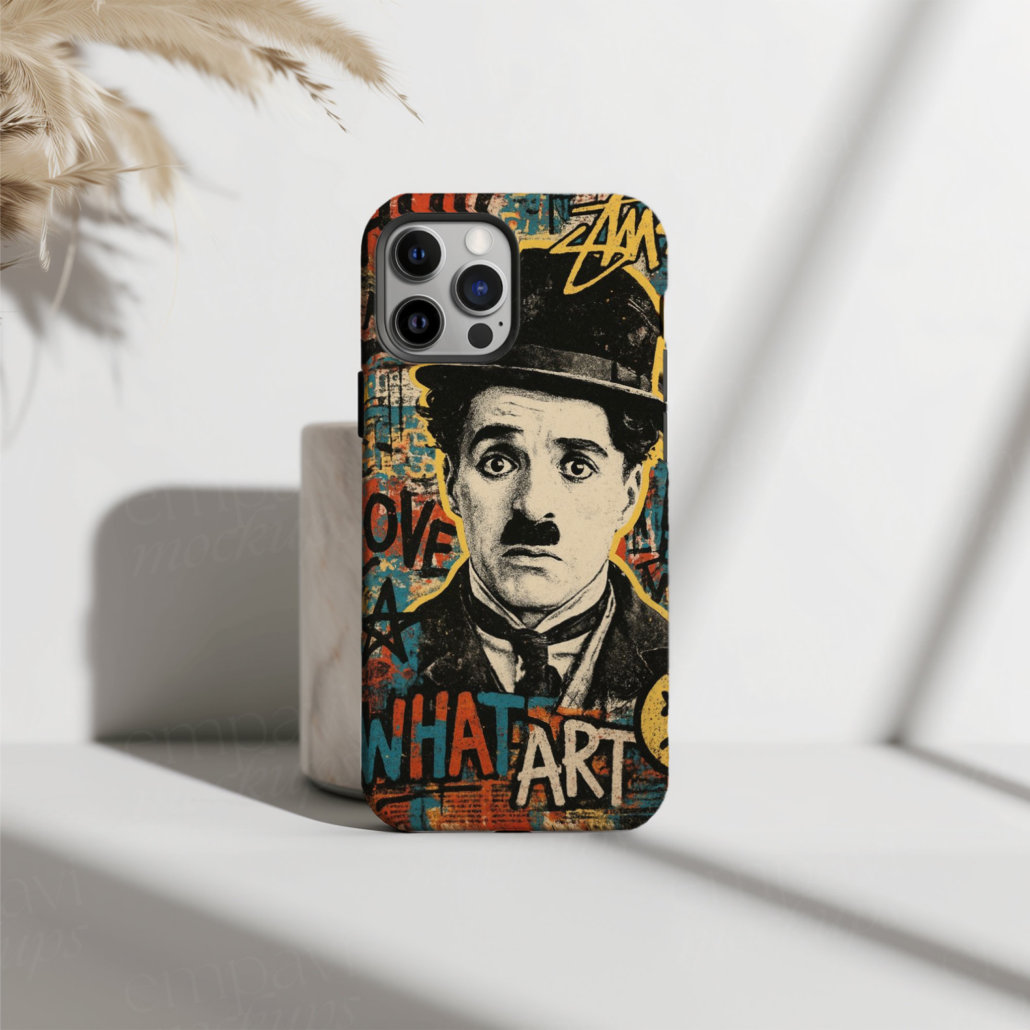 Charlie Chaplin Graffiti Vintage Art HD Phone Case