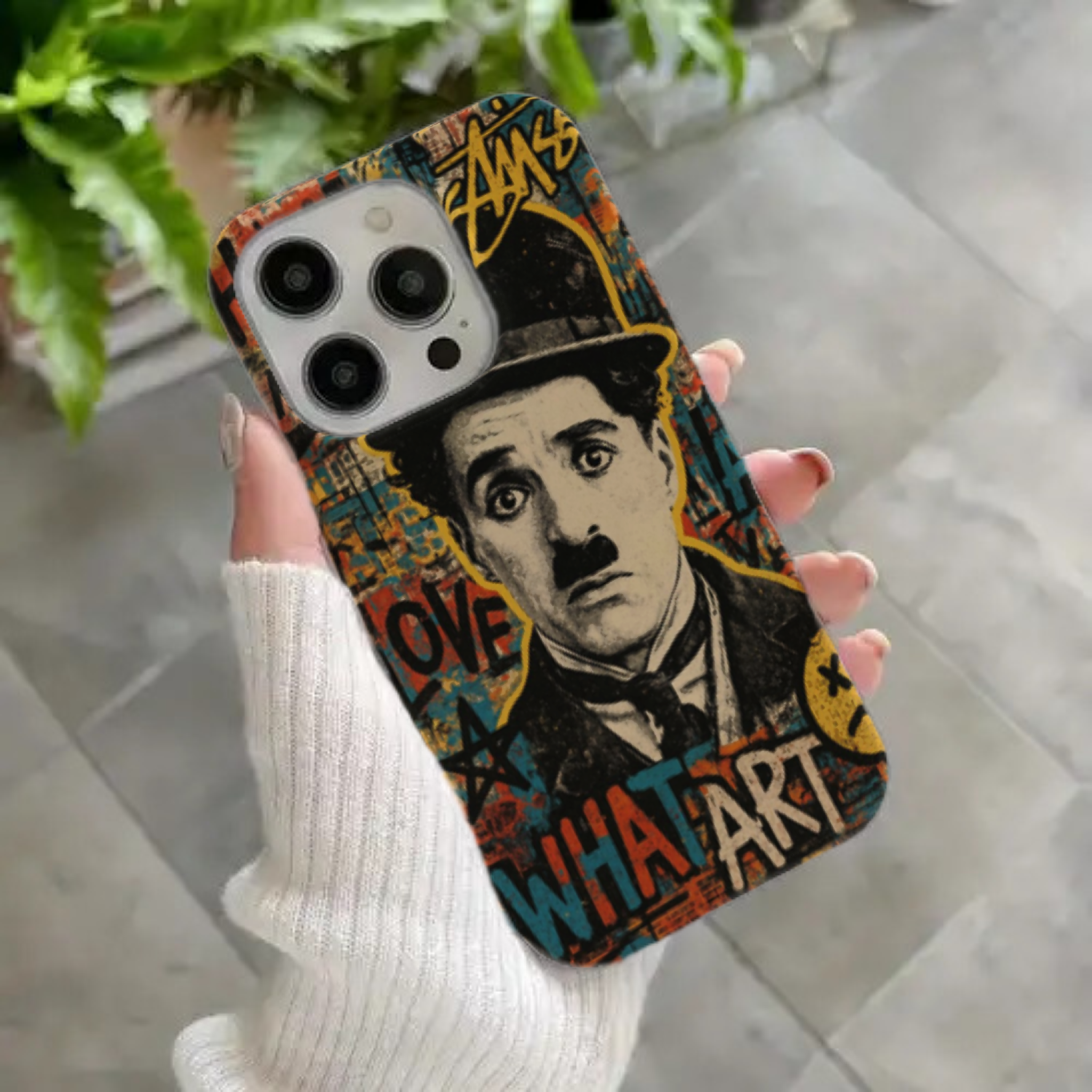 Charlie Chaplin Graffiti Vintage Art HD Phone Case