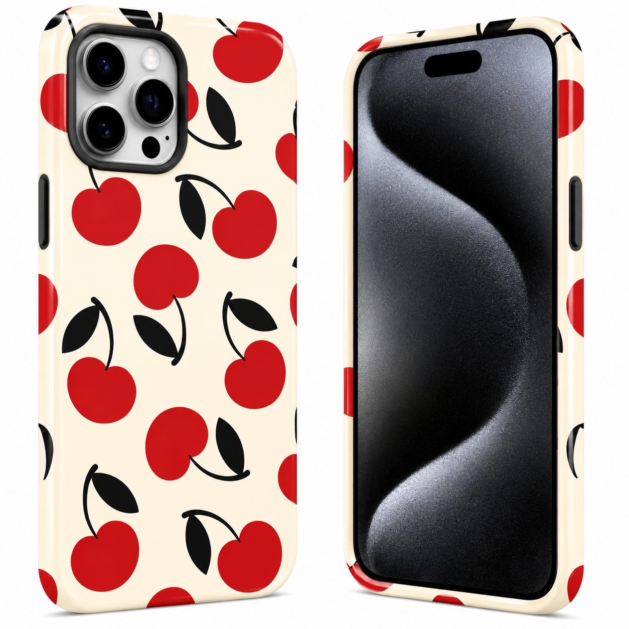 Red Cherry Pattern Phone Cover