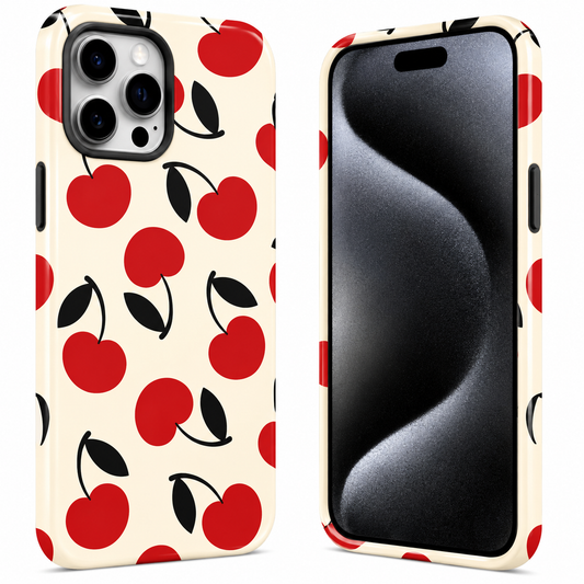 Red Cherry Pattern Phone Cover