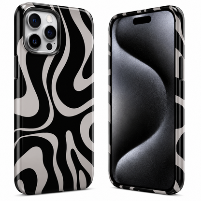 Black & White Abstract Wave Phone Cover