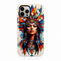 Colorful Tribal Queen Bohemian Feather Art Phone Case