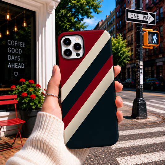 Red Black Stripe Mobile Cover