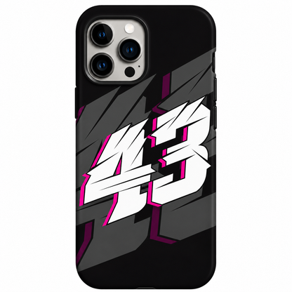 Black, White & Magenta "43" Phone Cover