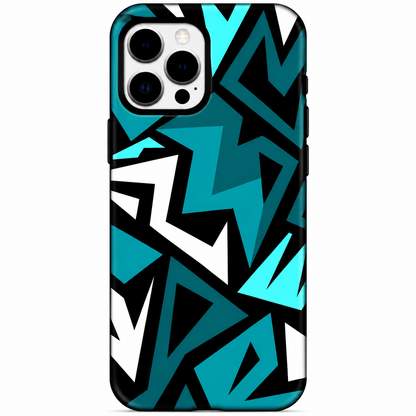 Geometric Cyan Premium Printed Phone Case
