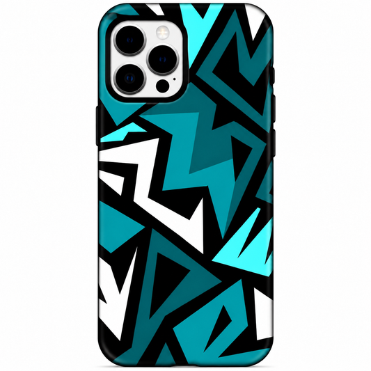 Geometric Cyan Premium Printed Phone Case