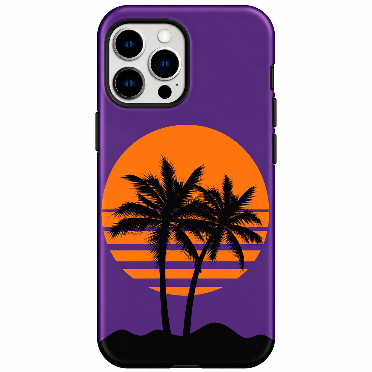 Purple Sunset Palm Trees Phone Cover